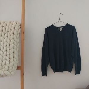 Dark blue v-neck sweater